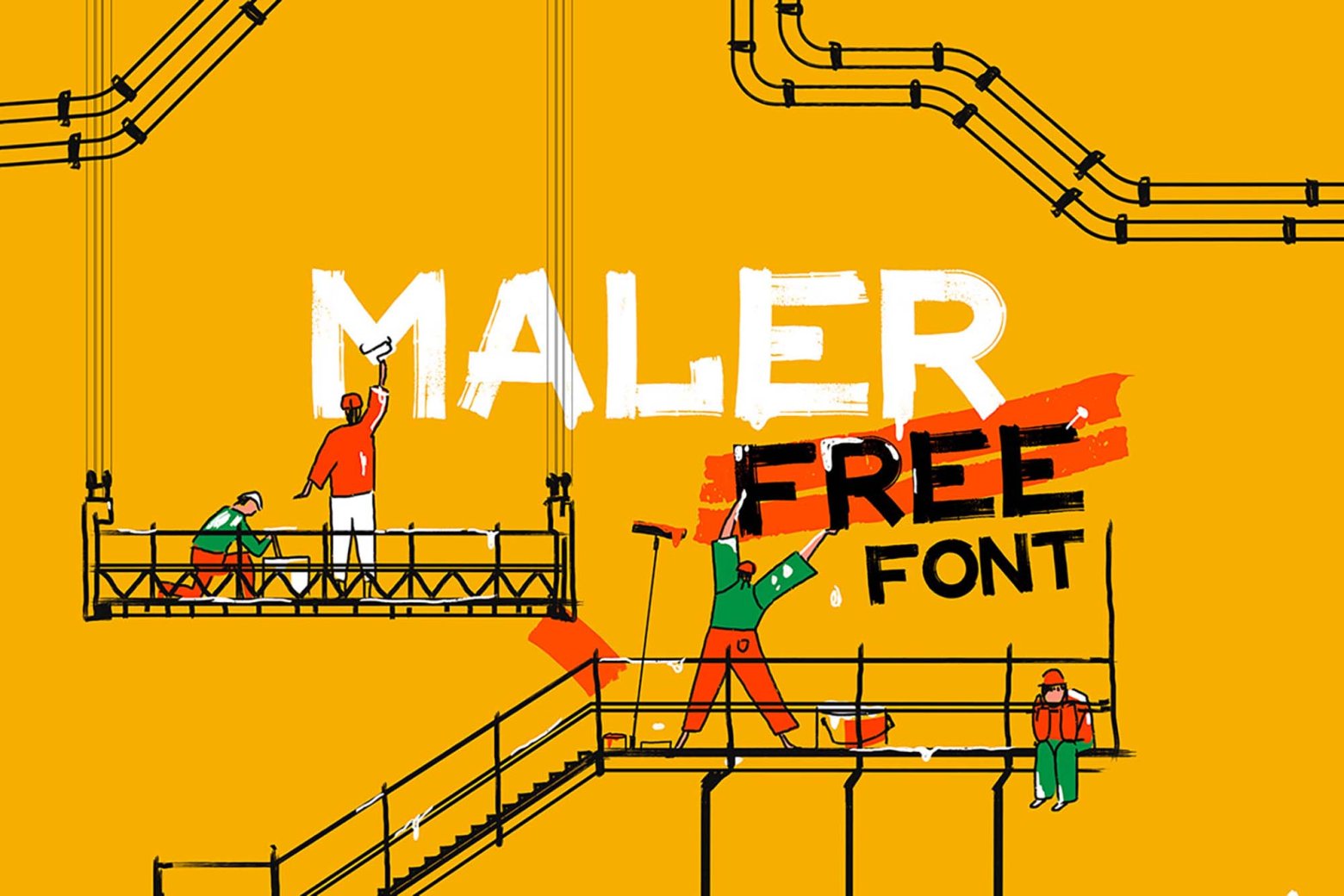 【Maler】英文字体，独特的手绘风格，免费商用下载为设计注入个性